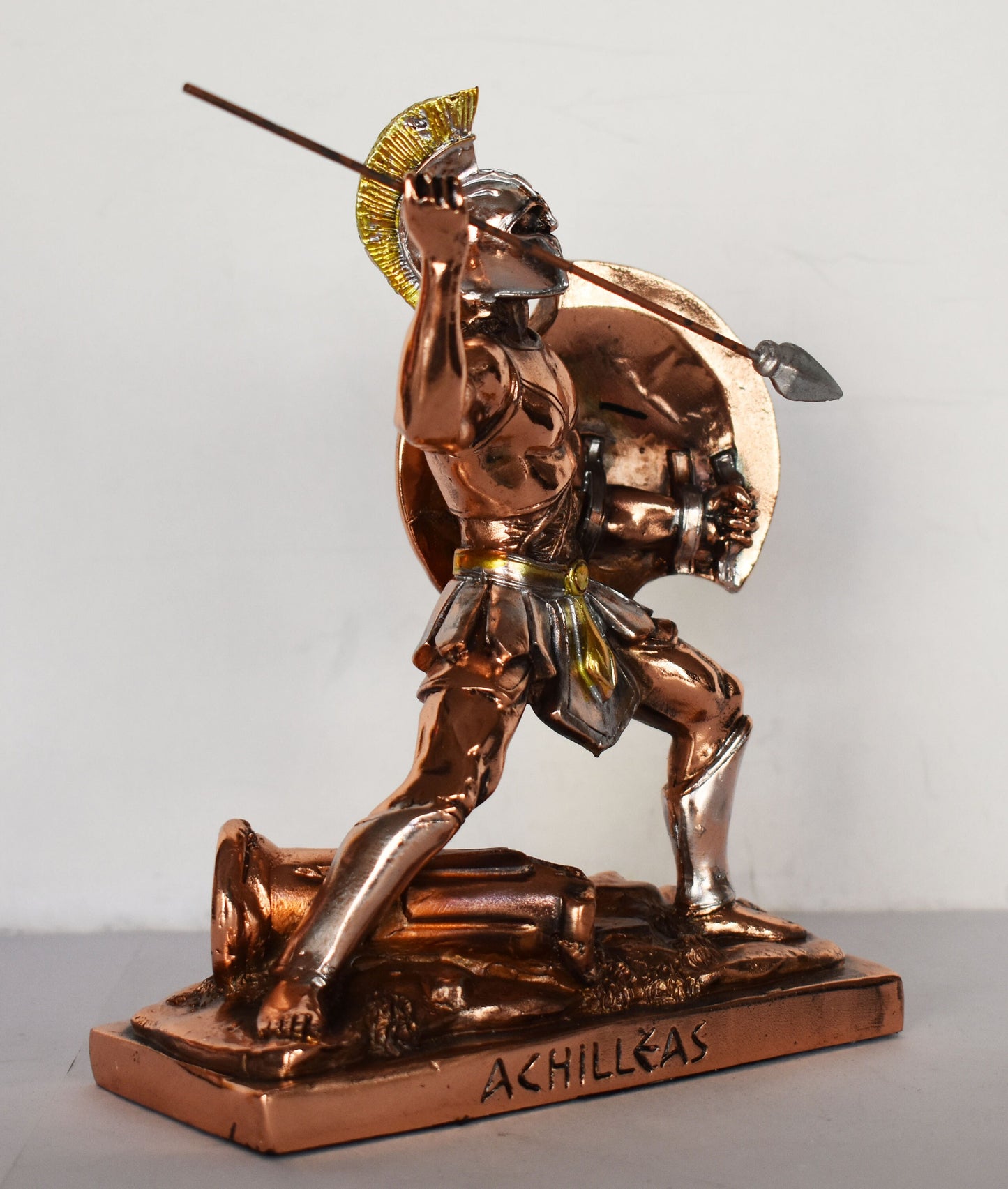 Achilles - King of the Myrmidons - Greek Hero of the Trojan War - Son of Thetis and Peleus - Homer's Iliad - Copper Plated Alabaster