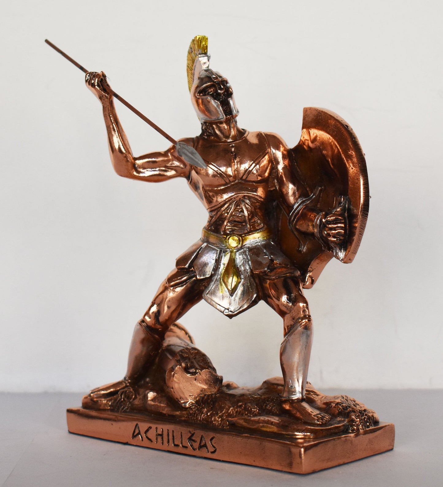 Achilles - King of the Myrmidons - Greek Hero of the Trojan War - Son of Thetis and Peleus - Homer's Iliad - Copper Plated Alabaster