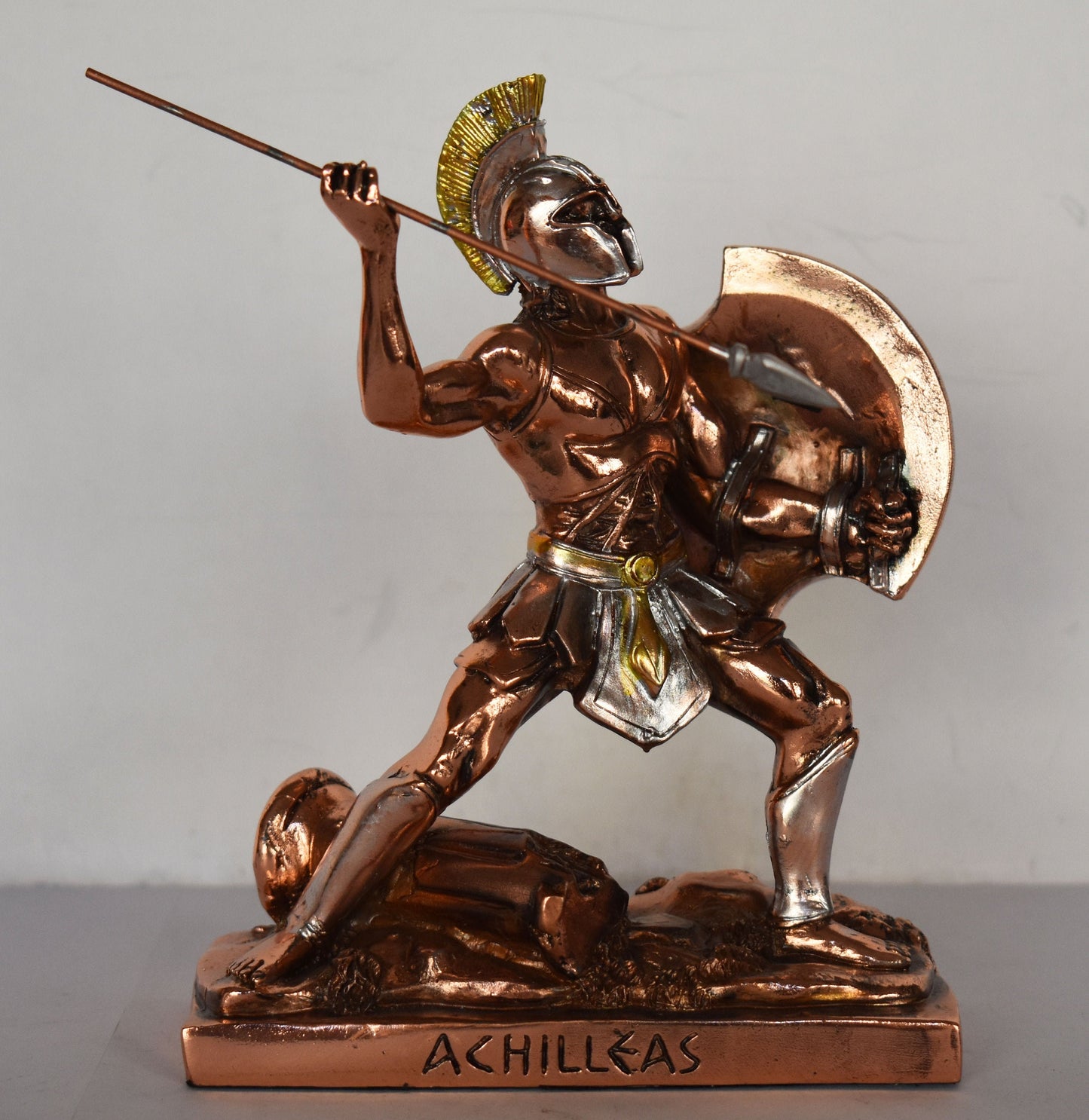 Achilles - King of the Myrmidons - Greek Hero of the Trojan War - Son of Thetis and Peleus - Homer's Iliad - Copper Plated Alabaster