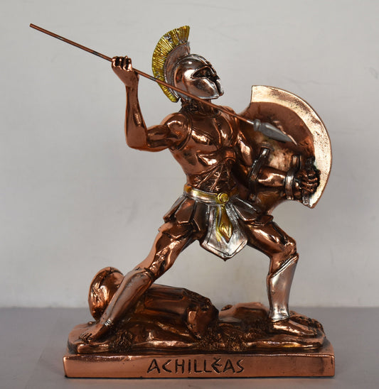 Achilles - King of the Myrmidons - Greek Hero of the Trojan War - Son of Thetis and Peleus - Homer's Iliad  - Copper Plated Alabaster
