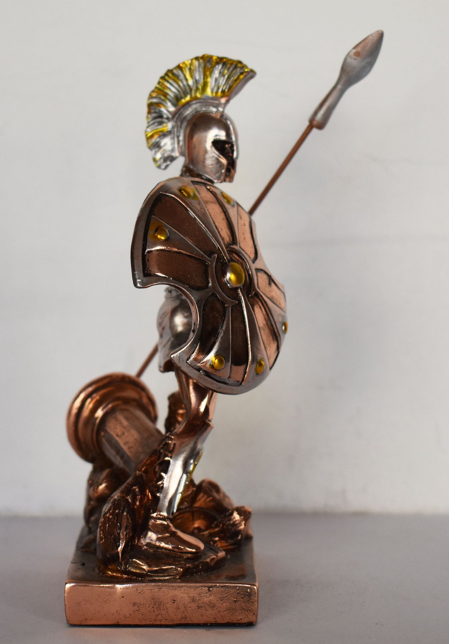 Achilles - King of the Myrmidons - Greek Hero - Son of Thetis and Peleus - Trojan War - Homer's Iliad - Copper Plated Alabaster