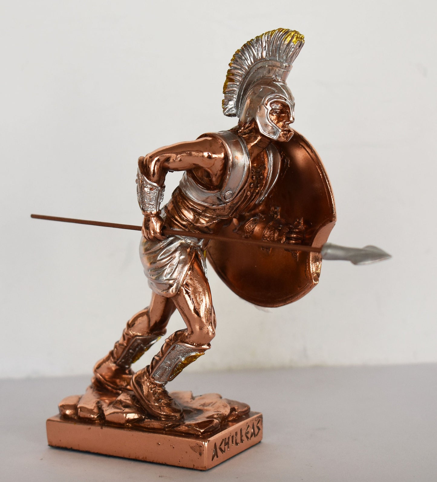 Achilles - Myrmidon's King - Greek Hero - Son of Thetis and Peleus - Trojan War - Homer's Iliad - Copper Plated Alabaster