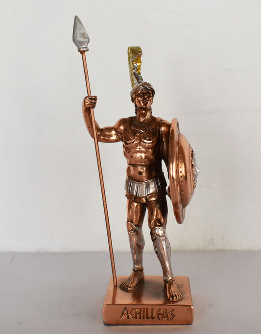 Achilles - King of the Myrmidons - Greek Tragic Hero - Son of Thetis and Peleus - Trojan War - Homer's Iliad  - Copper Plated Alabaster