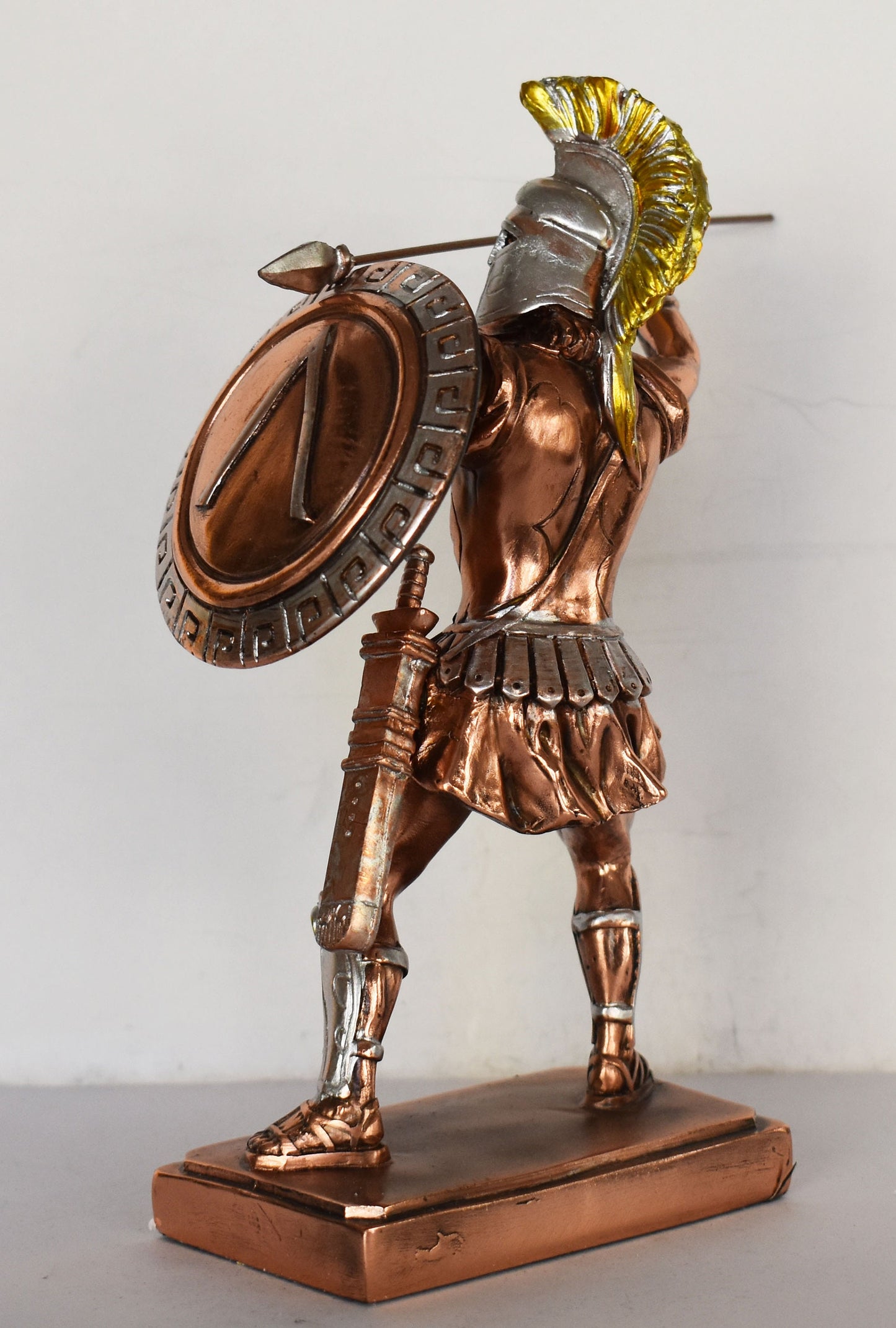 Leonidas - Spartan King - 300 - Battle of Thermopylae - 480 BC - Sacrificion - Molon Labe, Come and Take Them - Copper Plated Alabaster