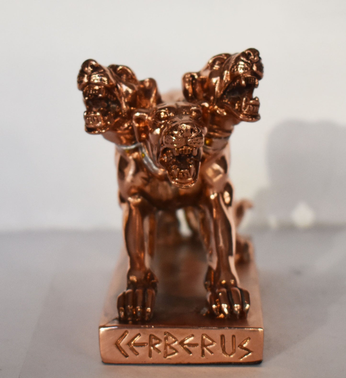 Cerberus -Three-Headed Dog of Hades - Guardian of the Underworld - Prevent the Escape of the Shades of the Dead - Copper Plated Alabaster