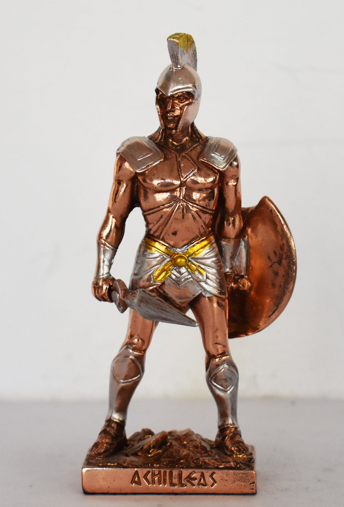 Achilles - King of the Myrmidons - Greek Hero - Son of the Nereid Thetis and Peleus - Trojan War - Homer's Iliad  - Copper Plated Alabaster