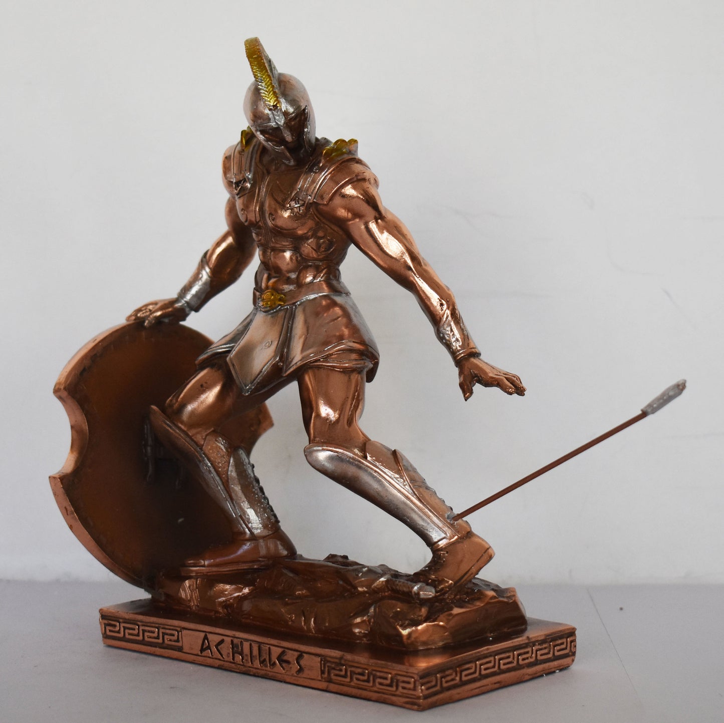 Achilles - King of the Myrmidons - Legendary Greek Hero - Son of Thetis and Peleus - Trojan War - Homer's Iliad  - Copper Plated Alabaster