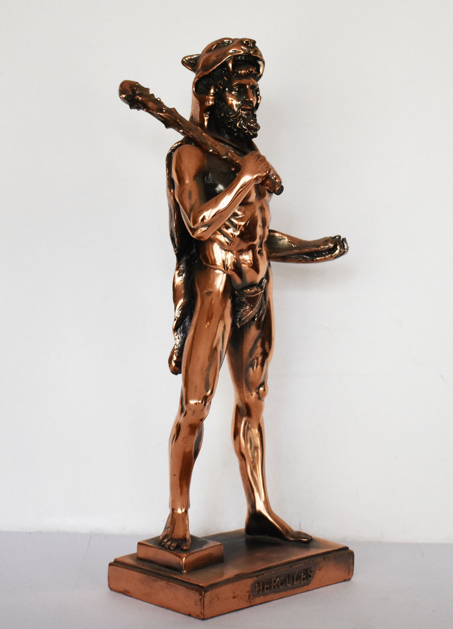 Hercules - Heracles - Son of Zeus and Alcmene - Greek Divine Hero - The 12 Labours - Strong, Brave and Masculine - Copper Plated Alabaster