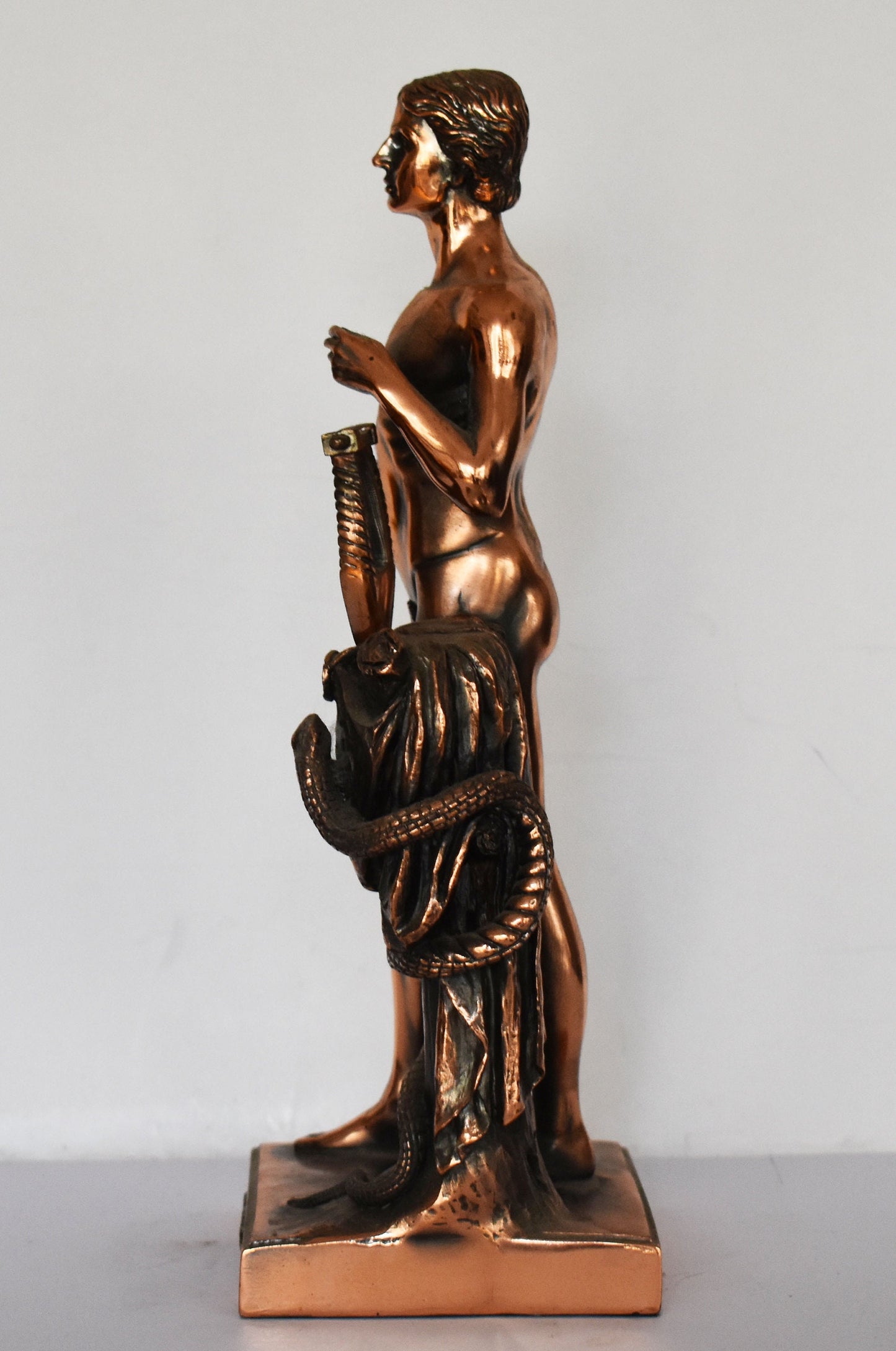 Apollo Phoebus - Greek Roman God of the Sun,Light,Music,Poetry,Healing,Prophecy,Knowledge,Beauty,Archery - Copper Plated Alabaster