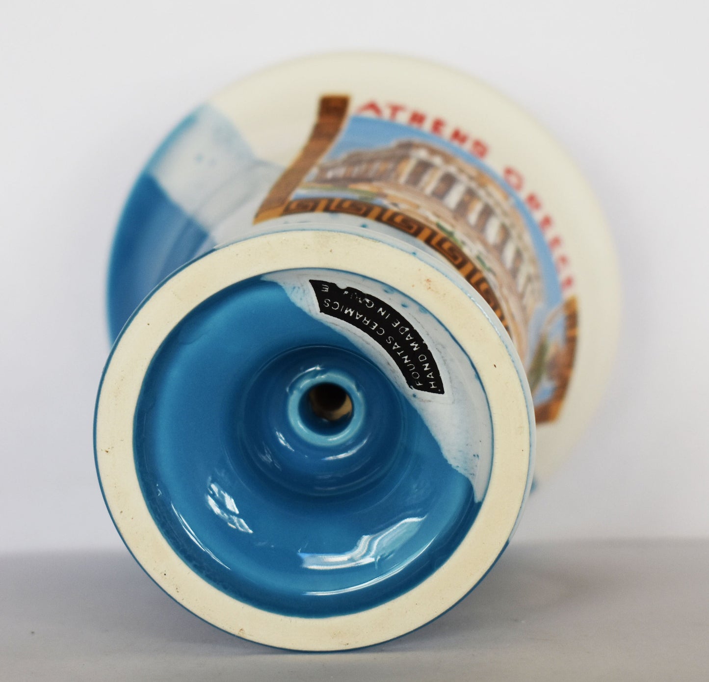 Pythagoras Cup - Fair Cup, Cup of Justice - Parthenon - Athena Minerva, Goddess of Wisdom - Meander Design - Ceramic - Handmade in Greece