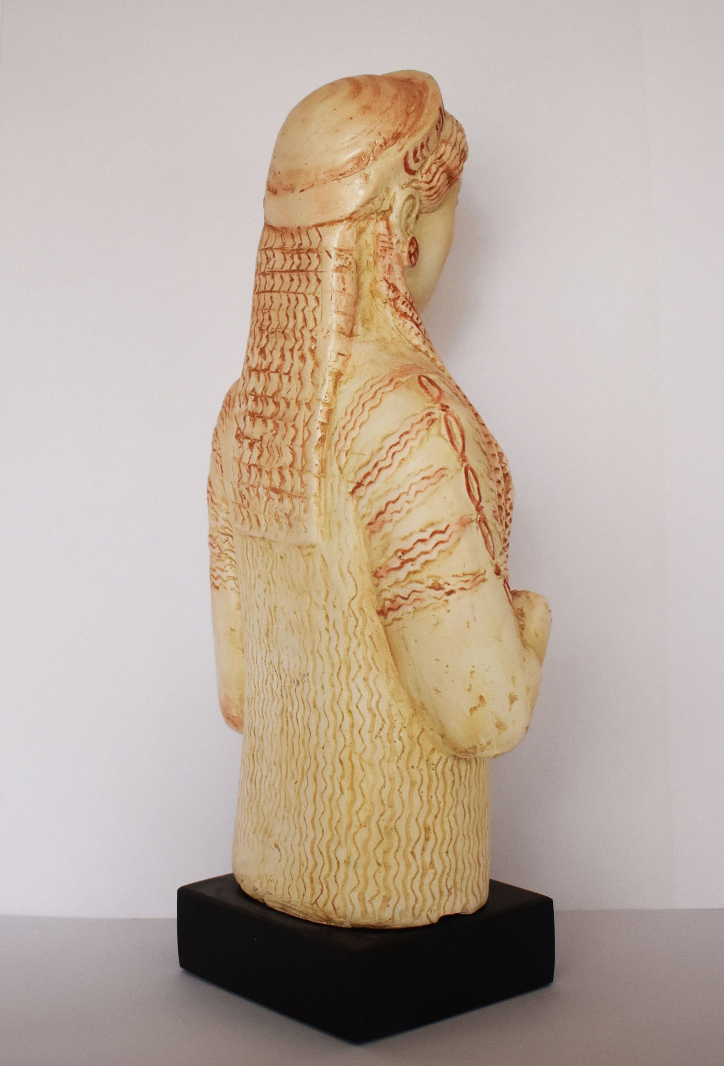 Kore of the Acropolis of Athens - Female Statue - Archaic Attic sculpture - 570-480 BC - Acropolis Museum - Reproduction - Head Bust