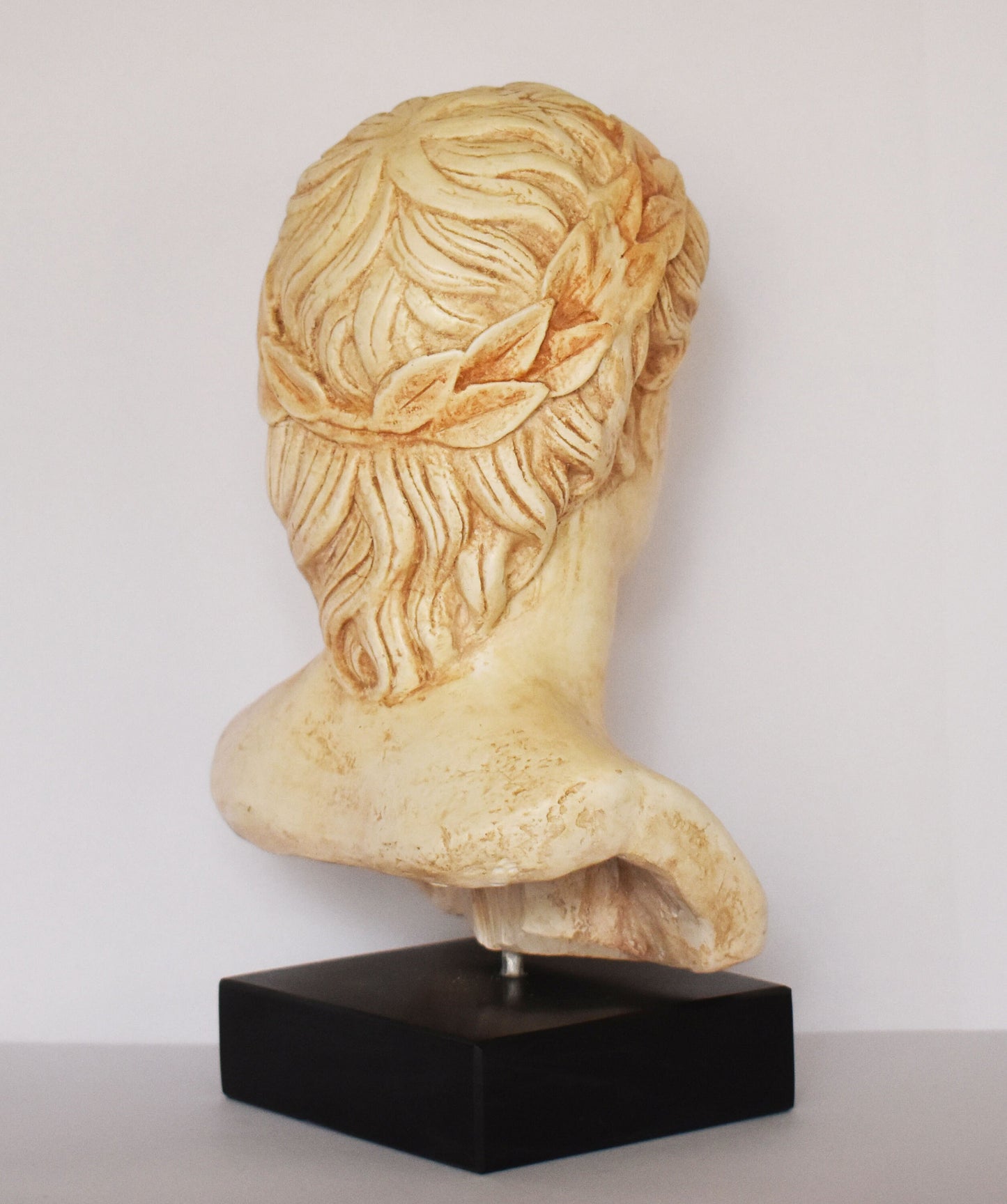 Apollo- God of Music,Poetry, Art, Prophecy, Truth, Archery, Plague, Healing, Sun and Light - Marble Base - Head Bust