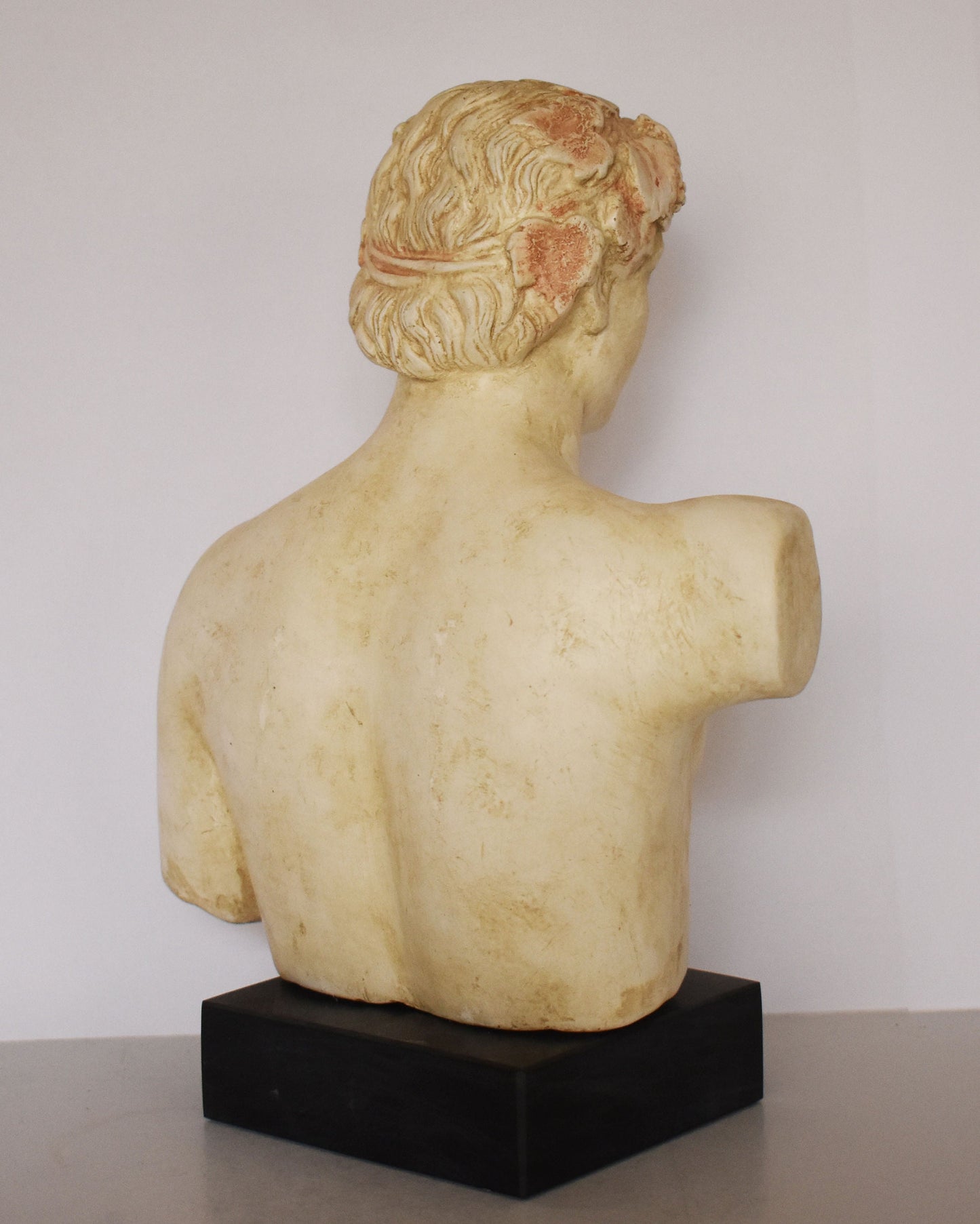 Dionysus - Greek nature god of fruitfulness and vegetation, especially known as a god of wine and ecstasy - Marble Base,Replica - Head Bust