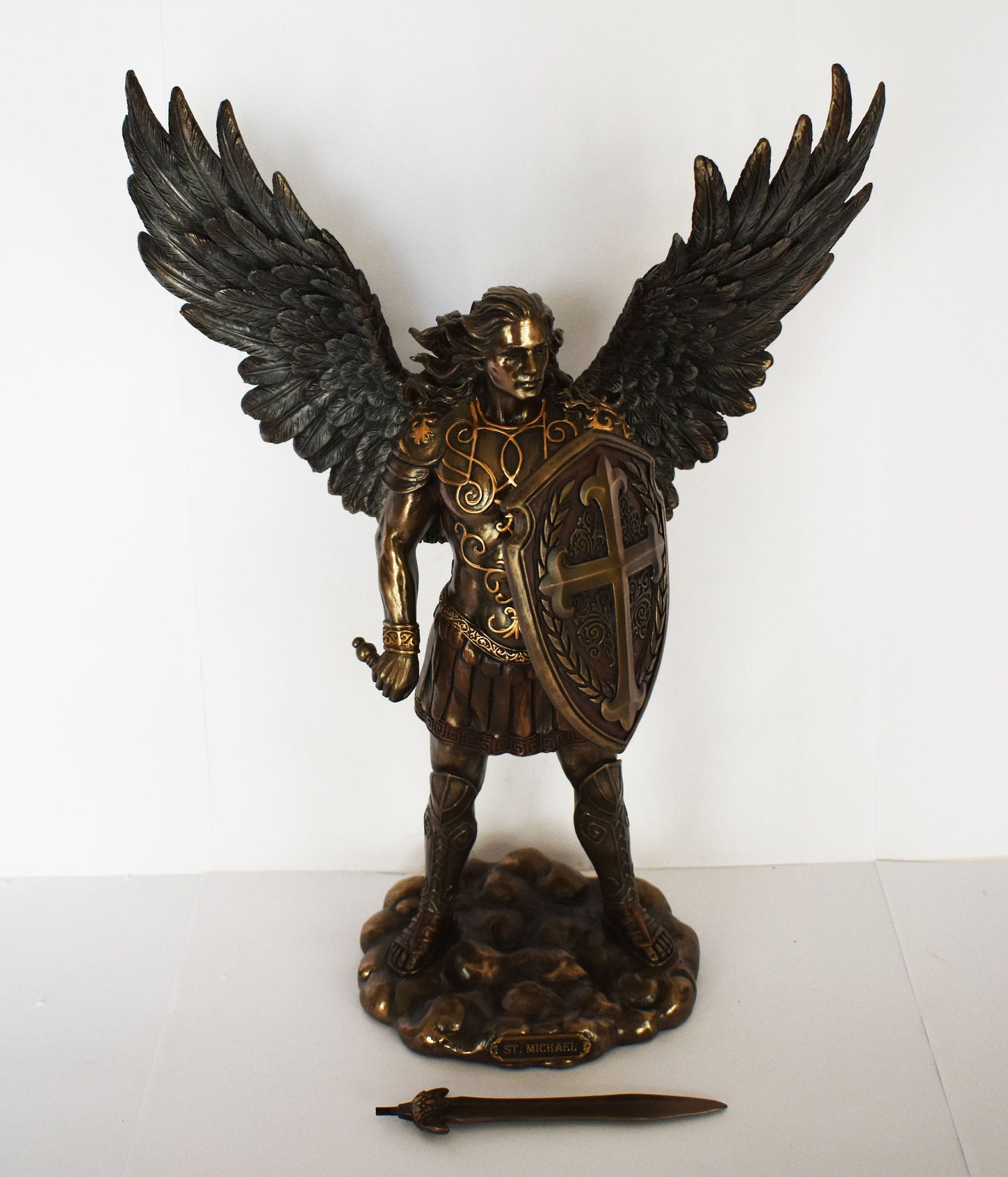 Archangel Michael - Leader of God's Armies against Satan's Forces in the Book of Revelation - Spiritual - Cold Cast Bronze Resin