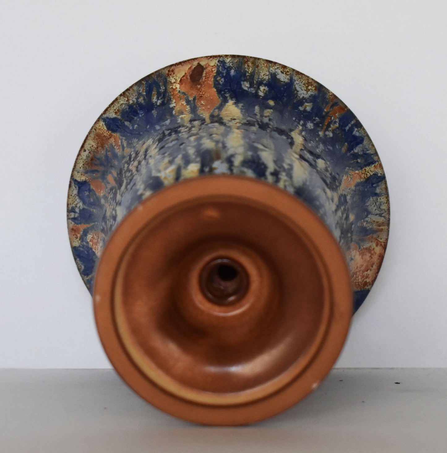 Pythagoras Cup - Fair Cup, Cup of Justice - Blue Decoration - Ceramic - Handmade in Greece