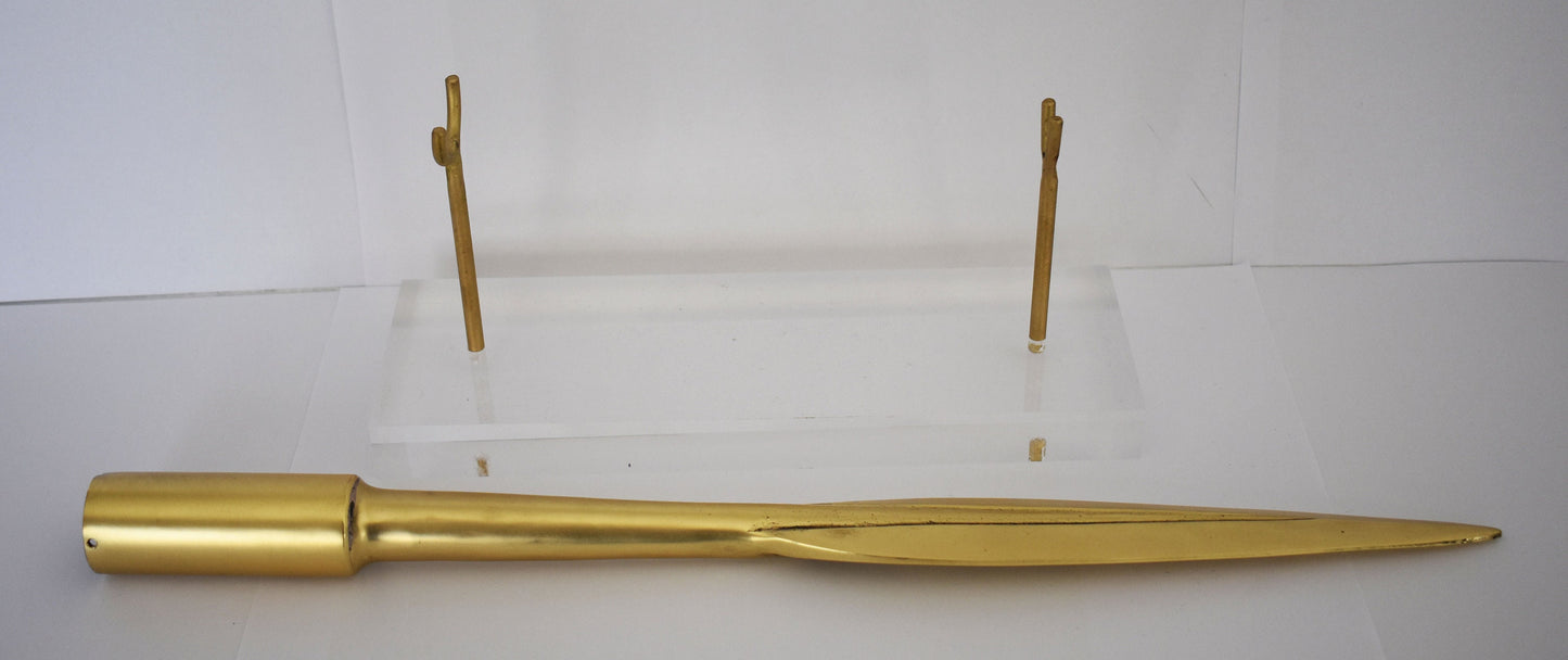 Head of Spartan Spear - Dory - King Leonidas - 300 - Battle of Thermopylae - 480 BC - Reproduction - Plexiglass Base - pure bronze statue