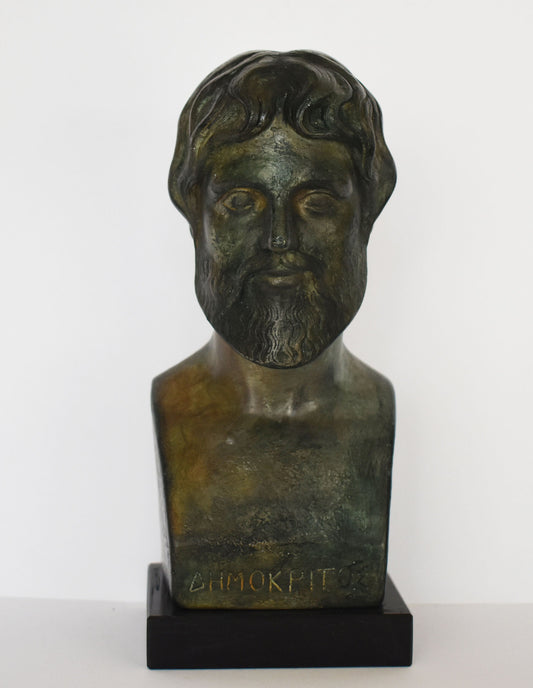 Democritus - 460-370 BC - Ancient Greek Philosopher - The Atomic Theory of the Universe - Replica - Bronze Colour Effect - Head Bust