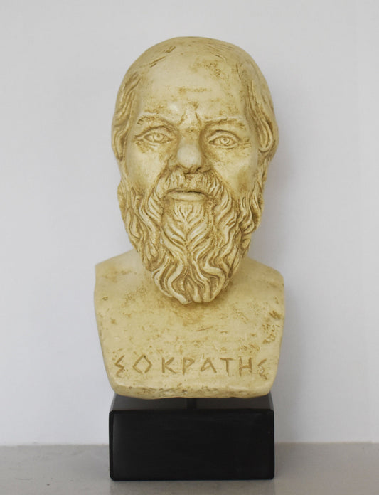 Socrates - Ancient Greek Philoshopher - Marble Base - Museum Reproduction - Head Bust