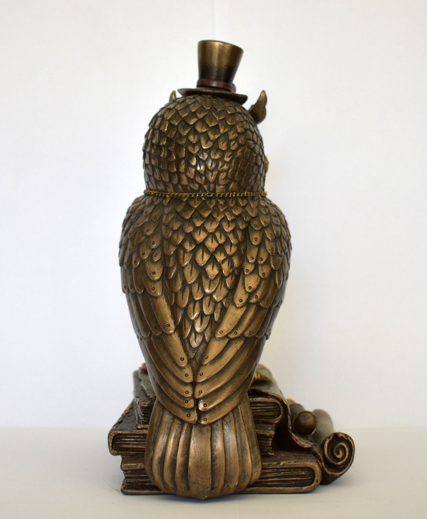 Owl of Wisdom Statue - Reader - Steampunk - Modern Art - Decoration - Cold Cast Bronze Resin