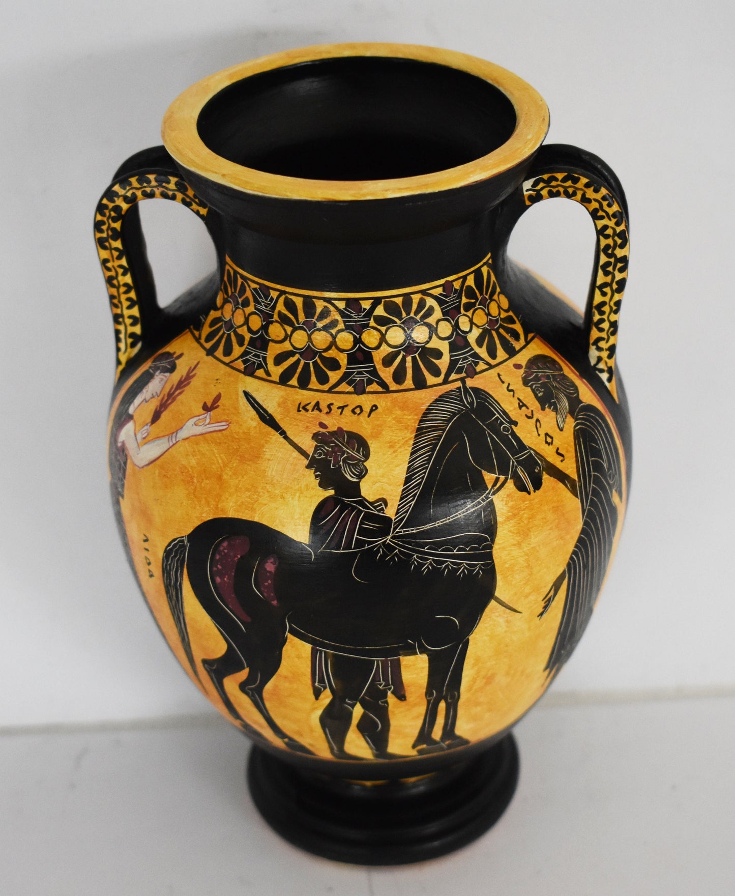 Achilles and Ajax playing Dice - Trojan War, Homer's Iliad - Attic Black Figure - Small - Musei Vaticani - Replica - Amphora Vase