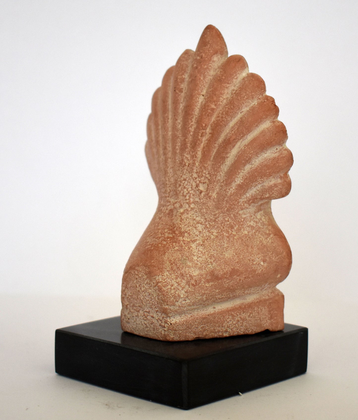 Akrokeramo - Antefix, Distal Tile - Floral Design and Satyr Head - Marble Base - Ceramic