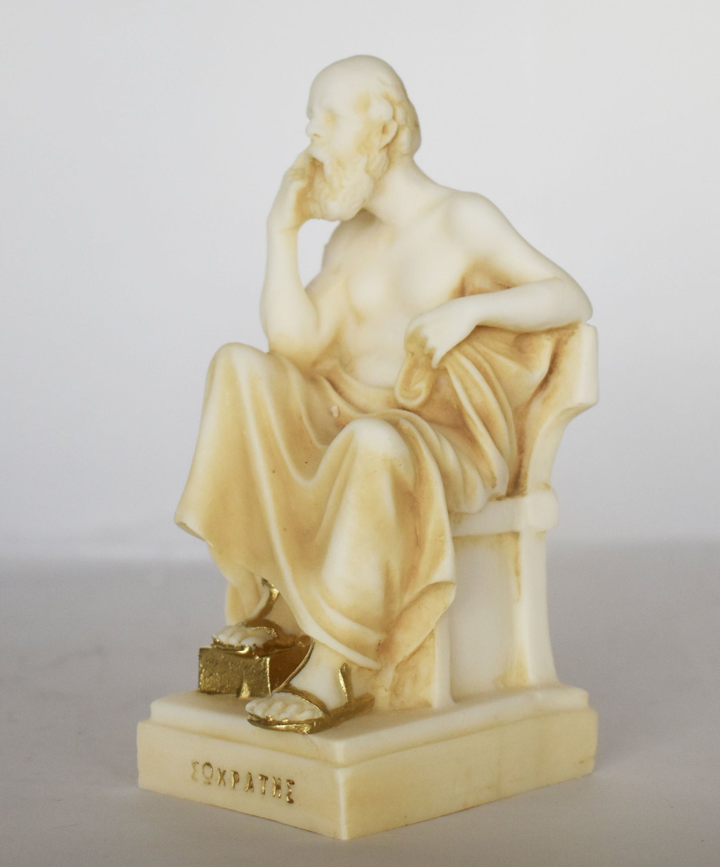 Socrates  - Ancient Greece -  Father of Western Philosophy, Teacher of  Plato - Aged Alabaster Sculpture