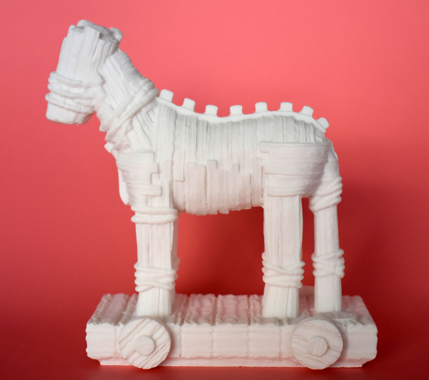 Trojan Horse - Hollow - Used by the Greeks to Conquer Troy - Homer's Iliad - alabaster statue