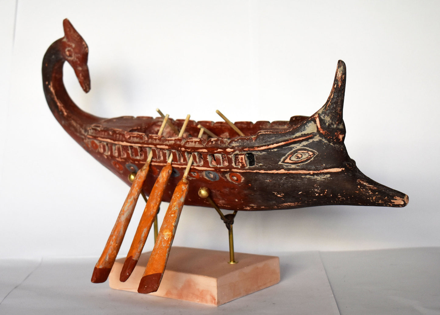 Ancient Greek Athenian Ship  - Trireme - Battle of Salamis, 480 BC - Greco-Persian Wars - Museum Reproduction - Ceramic Artifact