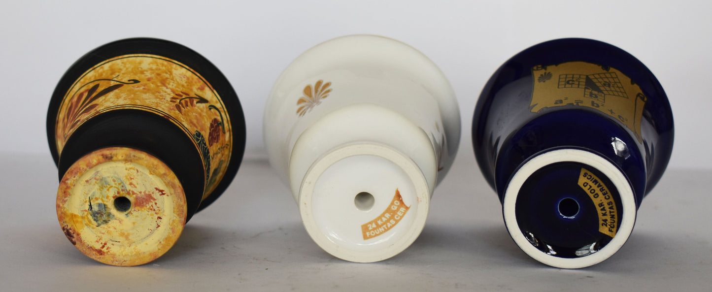 Pythagoras Cup - Set of Three - Fair Cup, Cup of Justice - Dionysus, Phaethon and Pythagoras Design - Ceramic - Handmade in Greece