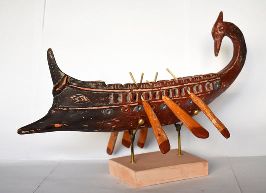 Ancient Greek Athenian Ship  - Trireme - Battle of Salamis, 480 BC - Greco-Persian Wars - Museum Reproduction - Ceramic Artifact
