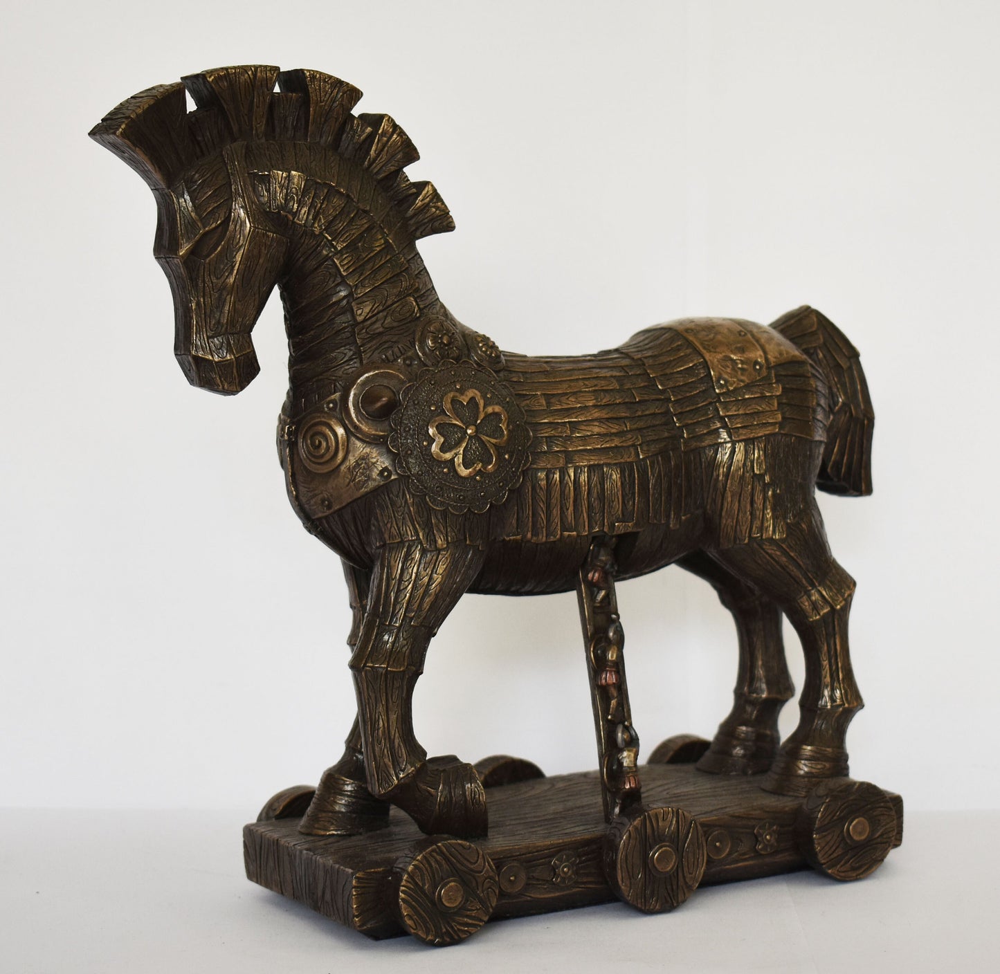 Trojan Horse - Hollow - Used by the Greeks to Conquer Troy - Homer's Iliad - Cold Cast Bronze Resin