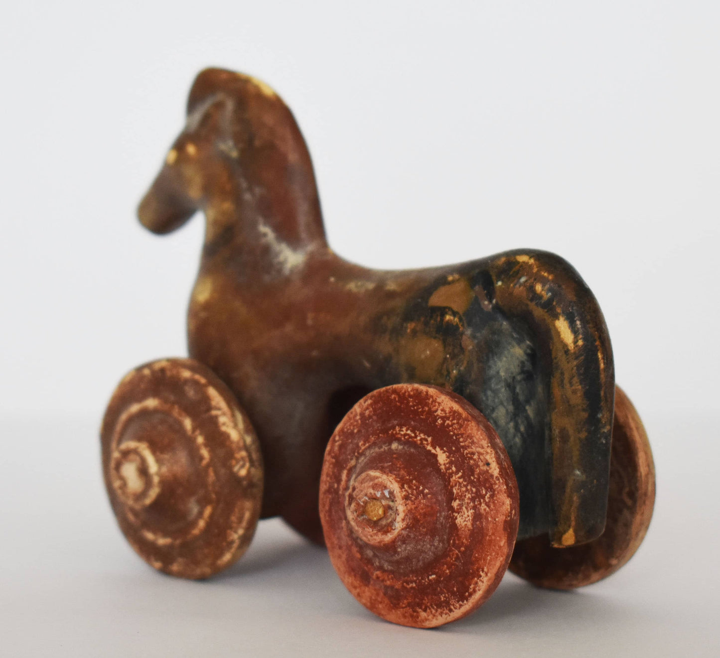 Horse on Wheels  - Children's Toy - Athens, Attica - 500 BC - Small - Museum Reproduction  - Ceramic Artifact