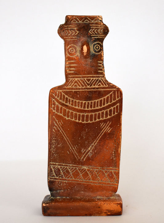 Anthropomorphic Plank Shaped Figurine - From Cyprus - 1100 BC - Museum Reproduction - Ceramic Artifact