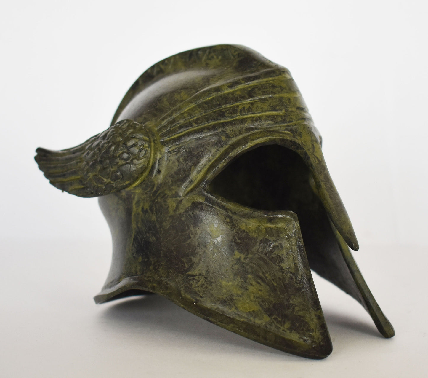 Ancient Greek Corinthian Helmet - Classical Period - 5th and 4th centuries BC - Small - Museum Reproduction - pure bronze statue