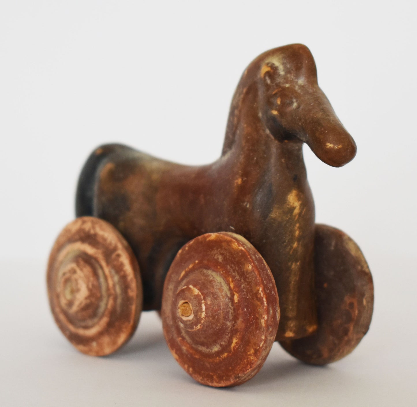 Horse on Wheels  - Children's Toy - Athens, Attica - 500 BC - Small - Museum Reproduction  - Ceramic Artifact