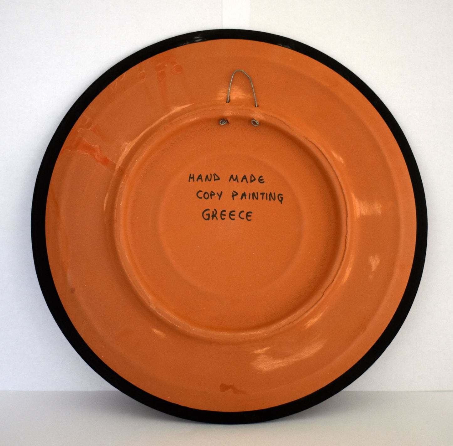 Pankration Athletes - Ancient Combat Sport - Wrestling and Boxing techniques - Olympic Games - Ceramic plate - Meander design - Handmade