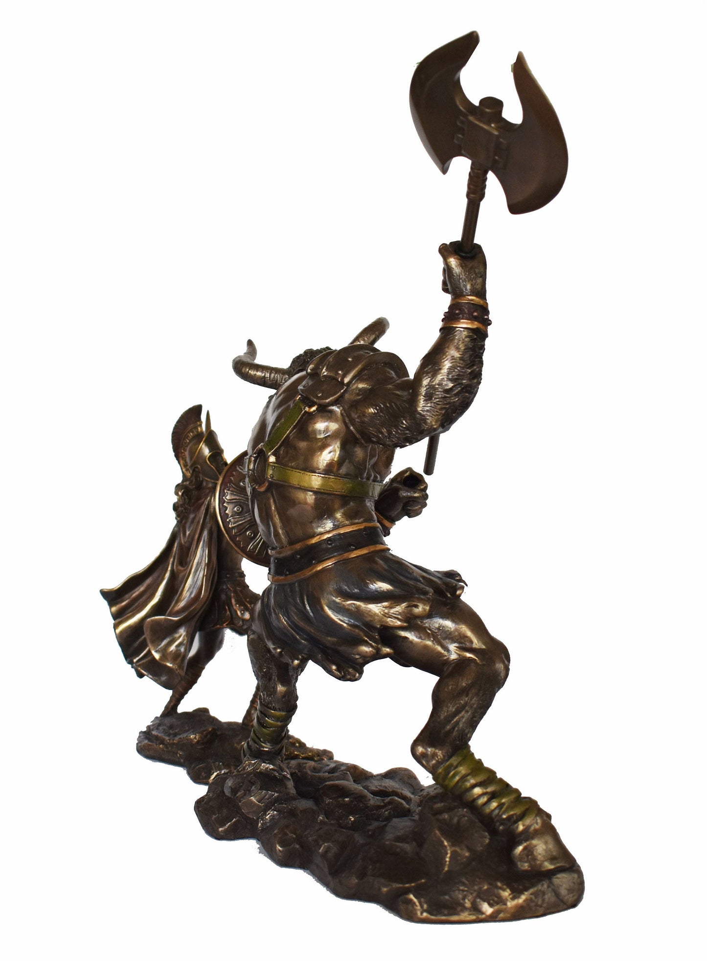 Theseus and the Minotaur - Set - Fight in the Labyrinth of Crete - Hero against Beast - Cold Cast Bronze Resin