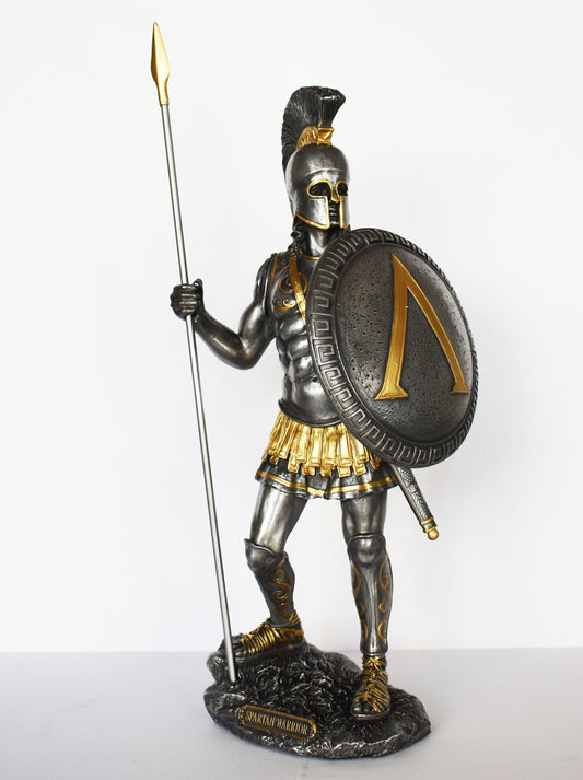 Spartan Hoplite - King Leonidas and 300 - Battle of Thermopylae - 480 BC - Greeks against Persians - Cold Cast Tin Resin