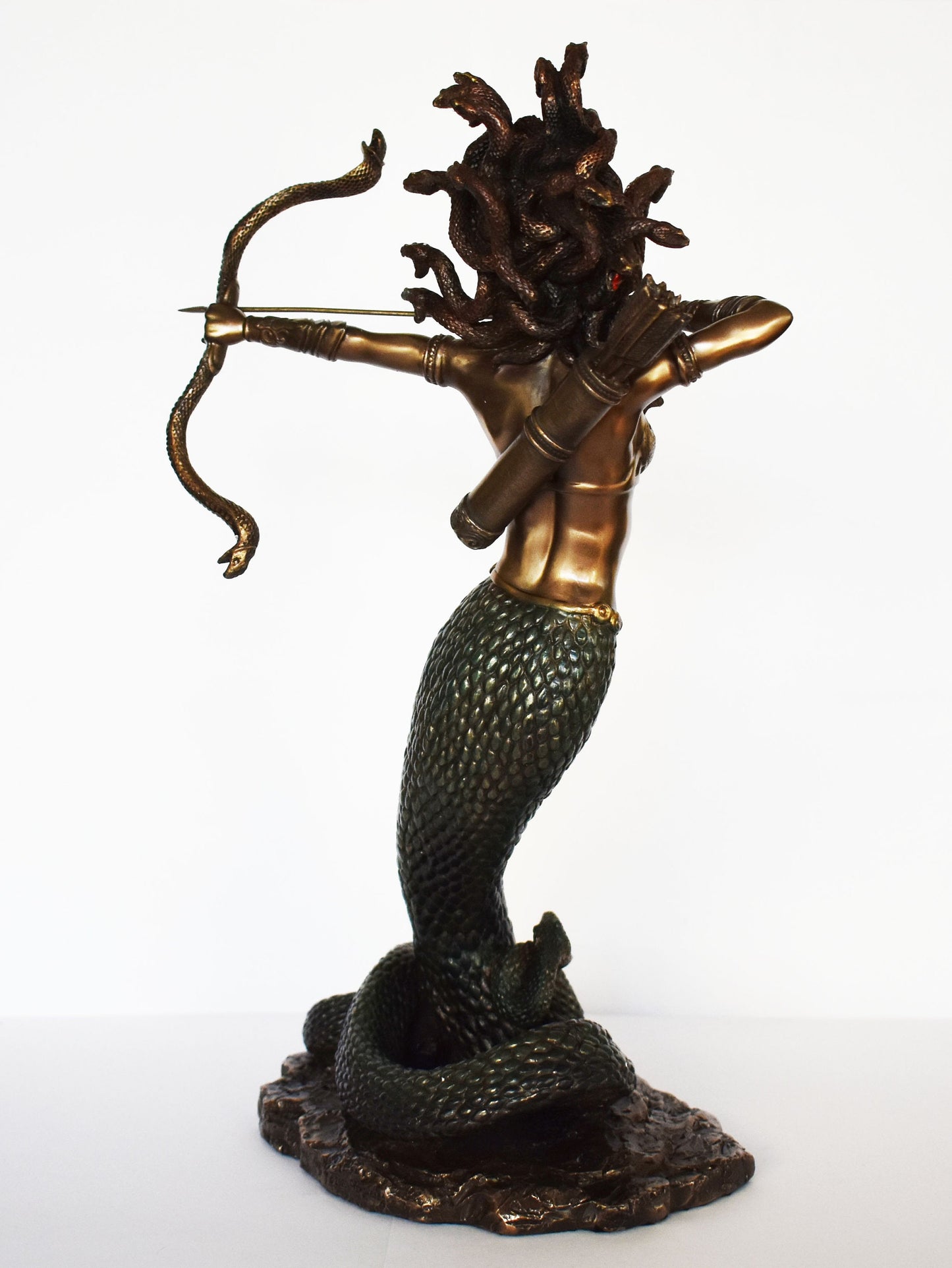 Medusa - Gorgo - Snake-Haired Gorgon - Snake Lady -  Monster Figure  - Perseus and Goddess Athena Myth - Cold Cast Bronze Resin