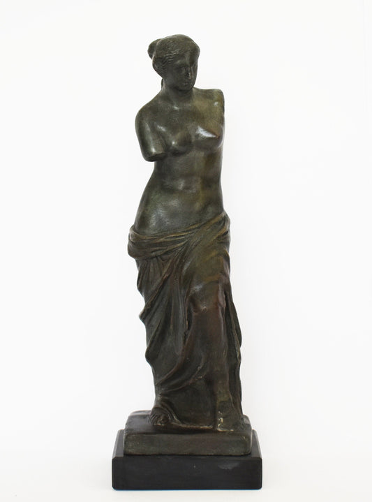 Aphrodite Venus - Greek Roman Goddess of Love, Beauty and Fertility - Marble Base - Museum Reproduction - Bronze Colour Effect
