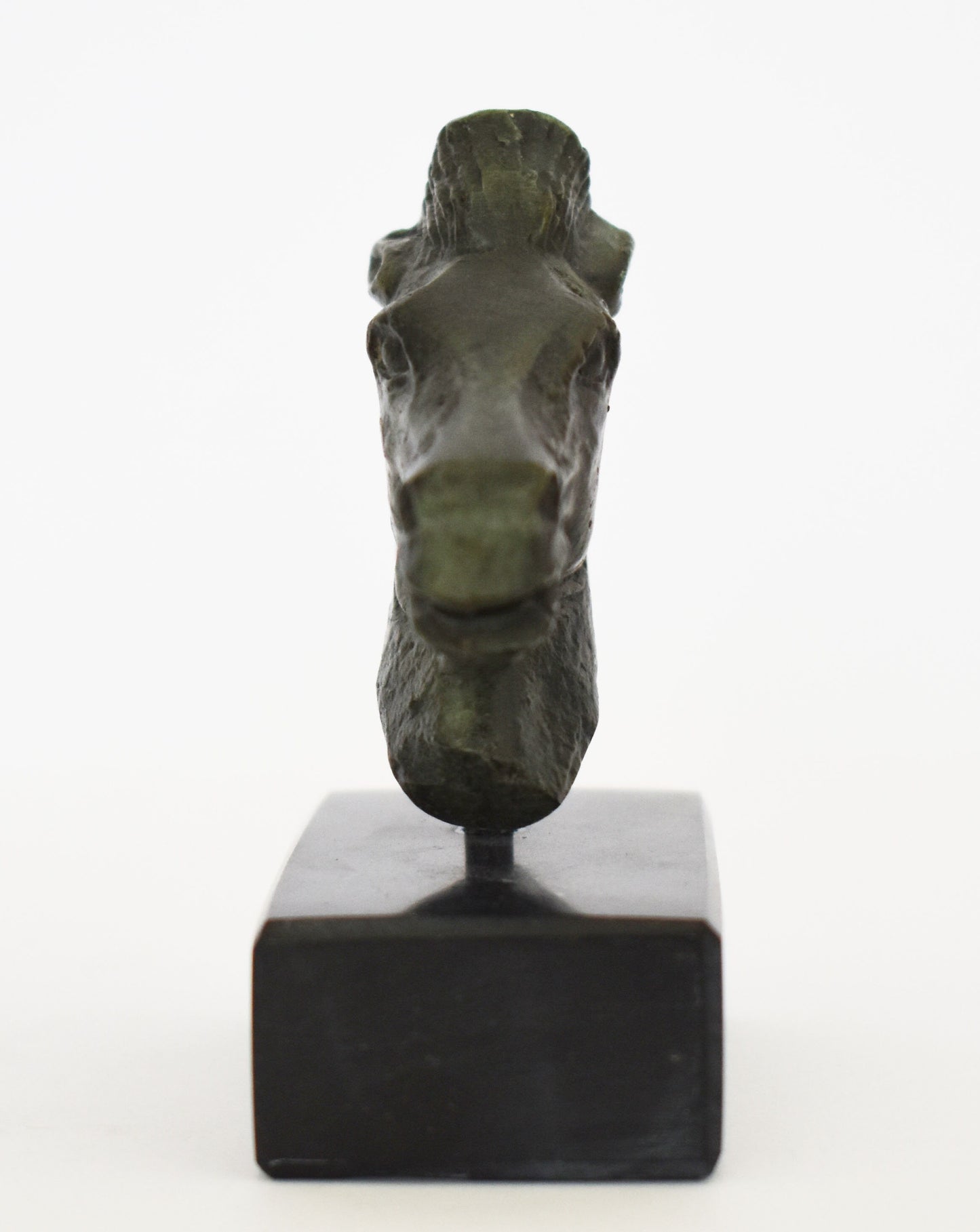 Ancient Greek Horse Head - Pure Bronze Sculpture - Symbol of Wealth and Prosperity - Small - Marble Base - Museum Reproduction