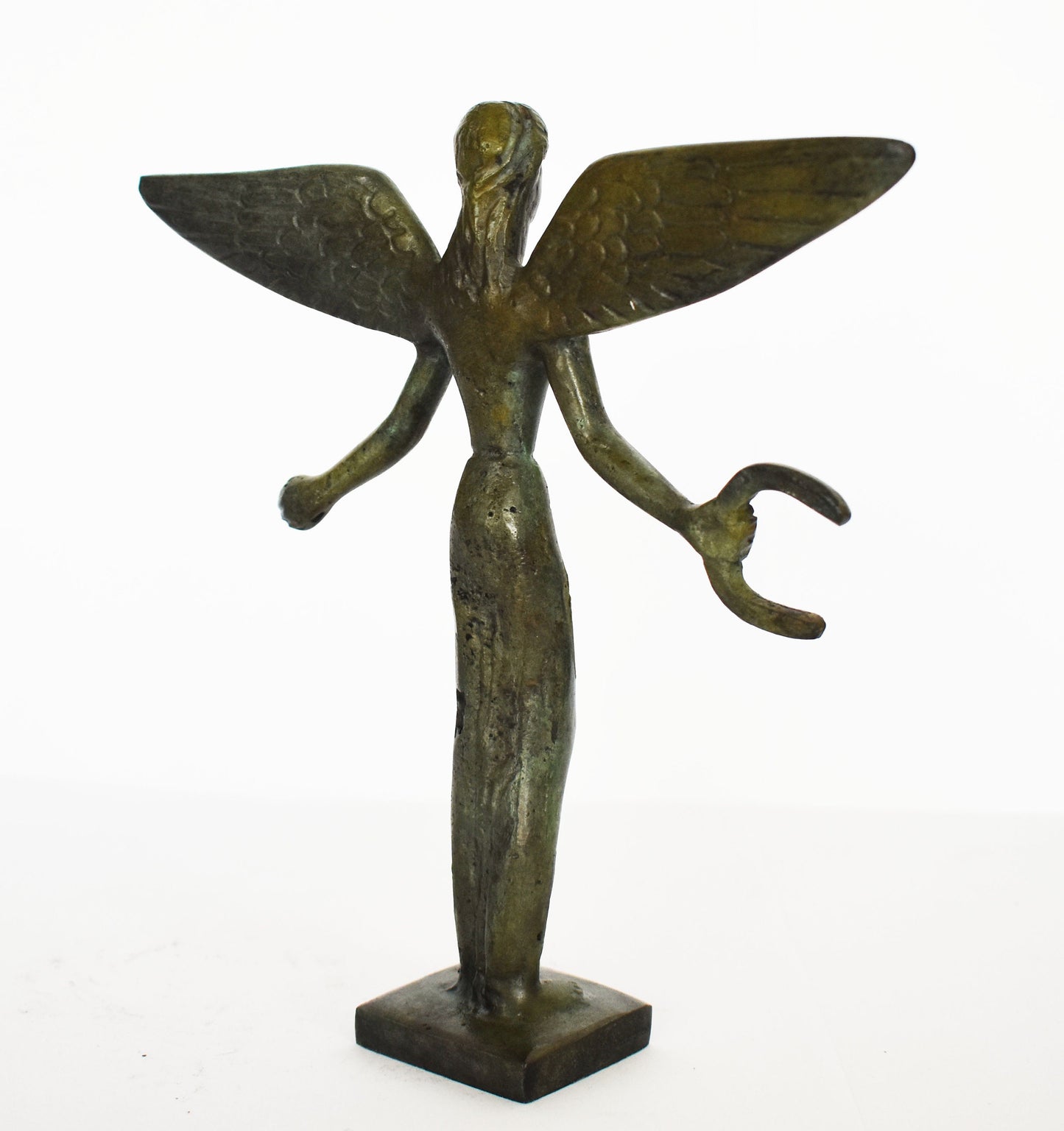 Nike Victoria with Wreath , Symbol of Winners - Greek Roman Winged Goddess of Victory - pure Bronze Sculpture