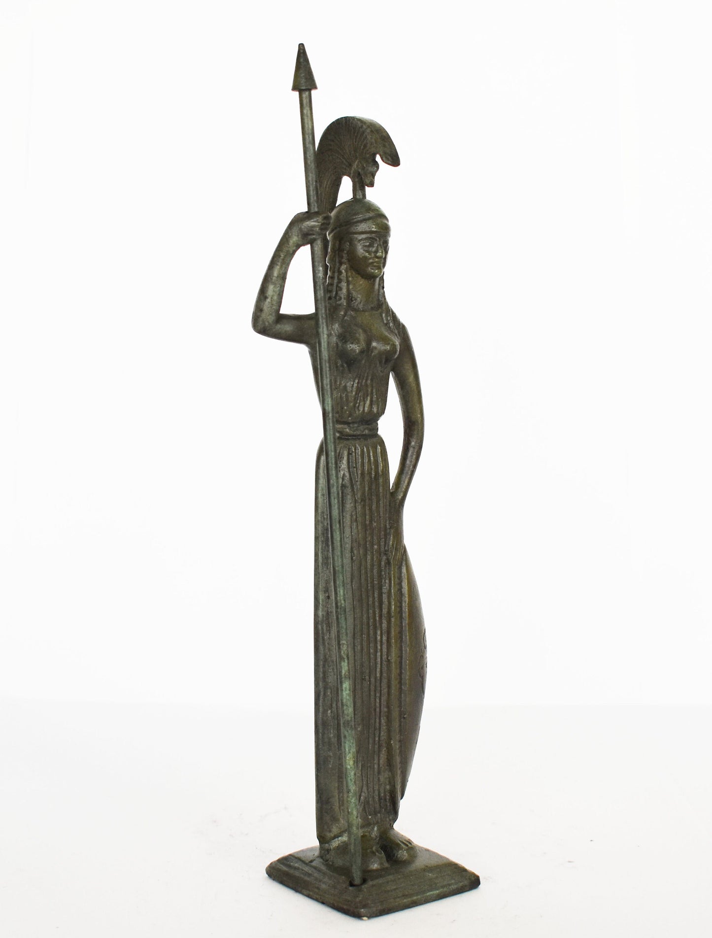 Athena Minerva with Spear and Shield - Greek Roman Goddess - Wise and gave great advice to everyone - pure bronze statue