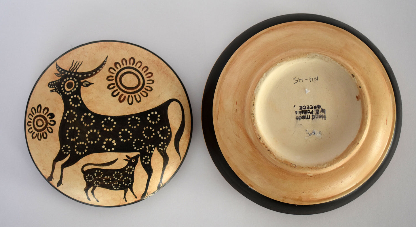 Pyxis - Bull Motif -  Minoan - 1800 BC - Knossos Palace - Crete - Small - Ceramic Item