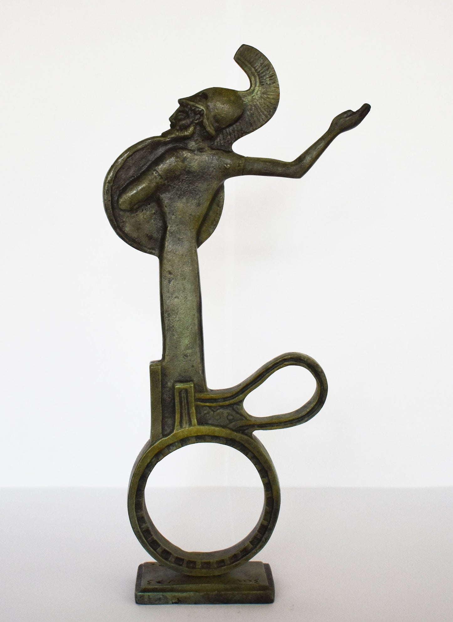 Spartan Warrior on Chariot - Battle of Thermopylae - 480 BC - Greco-Persian War - pure bronze statue