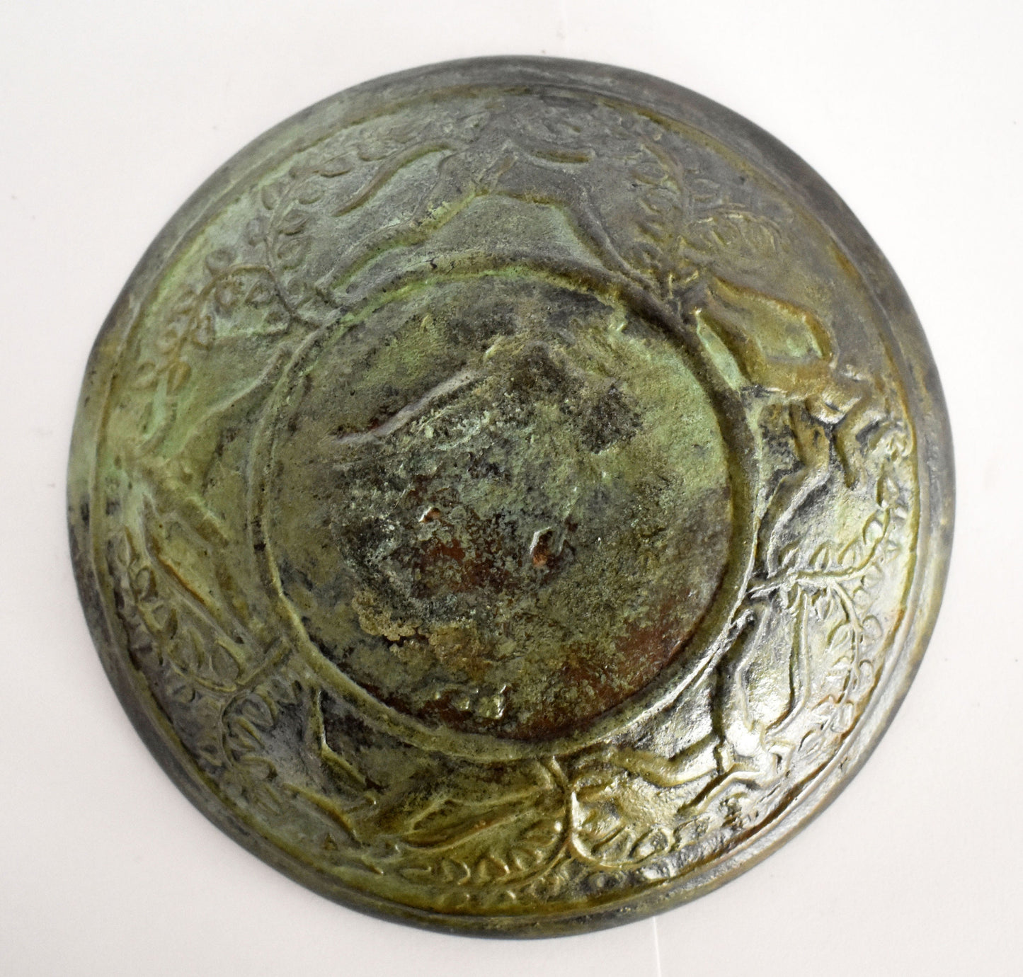 Ancient Greek Minoan Plate - Floral Design - Small - Museum Reproduction - pure Bronze item