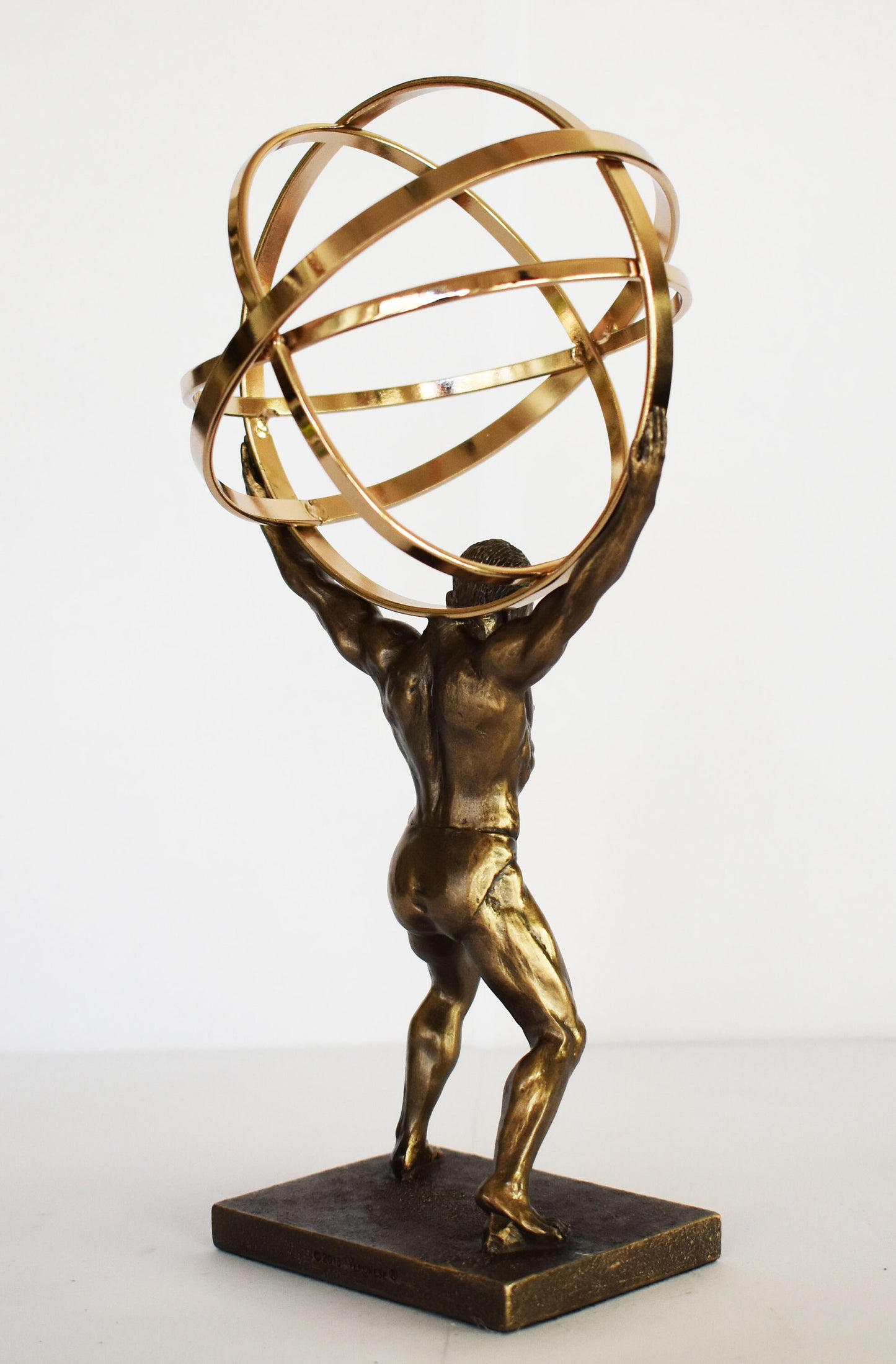 Atlas - Iapetus’ son - Leader of the Titan Rebellion against Zeus - Condemned to eternally hold up the Sky - Cold Cast Bronze Resin