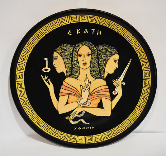 Hecate - Goddess - Crossroads,  Night, Magic, Witchcraft,  Herbs and poisonous Plants, Ghosts, Necromancy, Sorcery - Ceramic Plate