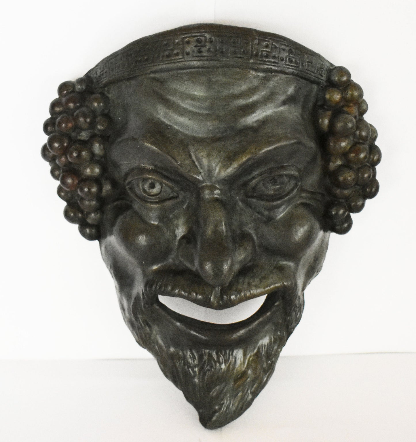 Dionysus Mask - Greek God of Wine, Fertility, Ritual Madness, Theater and Religious Ecstasy- Wall Decoration - Bronze Colour Effect