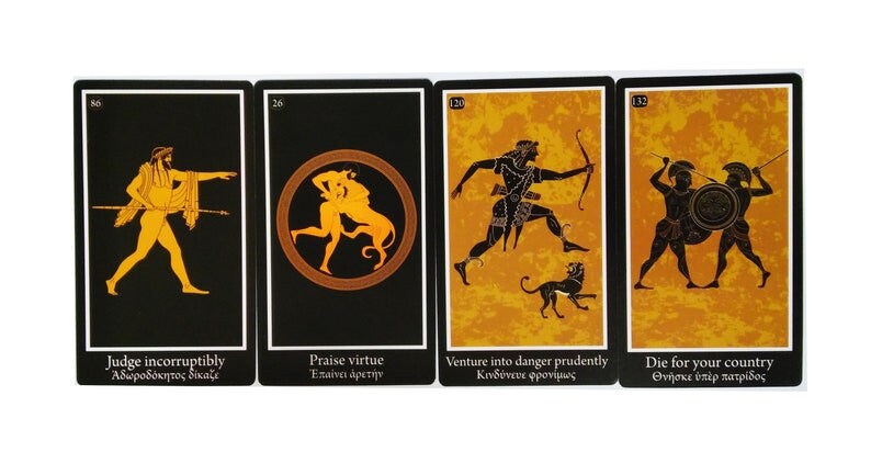Dephic Oracle cards - Divination, Destiny - 147 Maxims - Temple of Apollo - Pythia message - Self knowledge